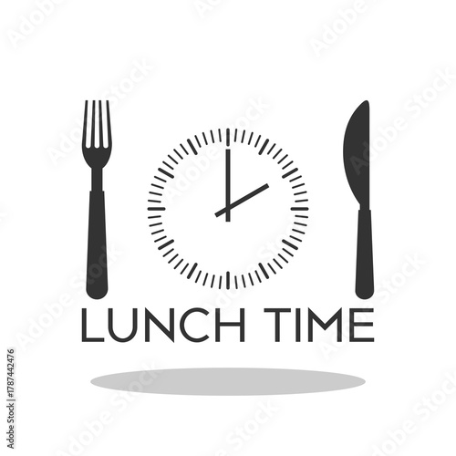 Lunch time design. Menu icon with shadow