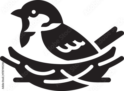Bird Nest Graphic Concept Icon