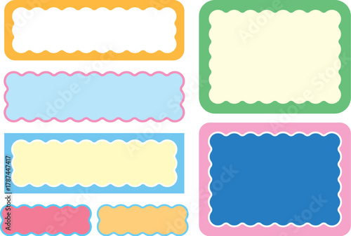 おしゃれなうねうねデザインのタイトル装飾パーツセット