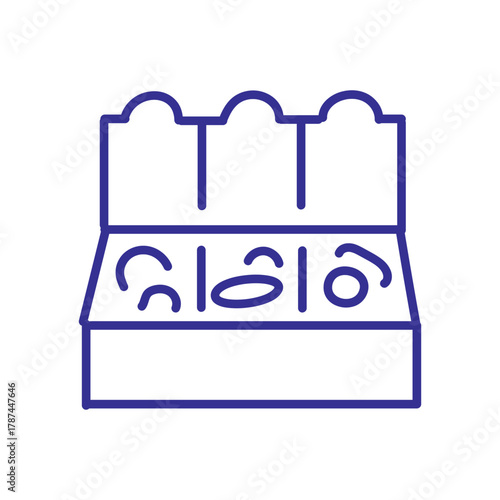 Display case showcasing various eyeglasses for sale, offering a selection of styles.