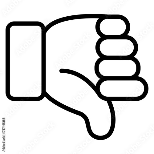 ThumbsDown Vector Line Icon Design