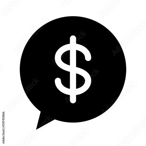 Single financial chat icon, simple business consultant advice flat design vector pictogram, infographic interface elements for app logo web button ui ux isolated on white background