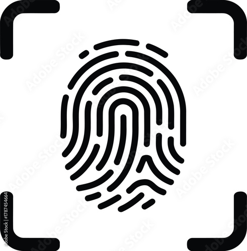 fingerprint scanning icon sign. vector illustration 
