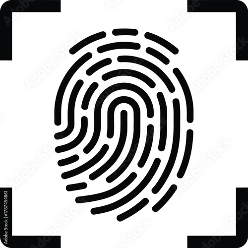 fingerprint scanning icon sign. vector illustration 