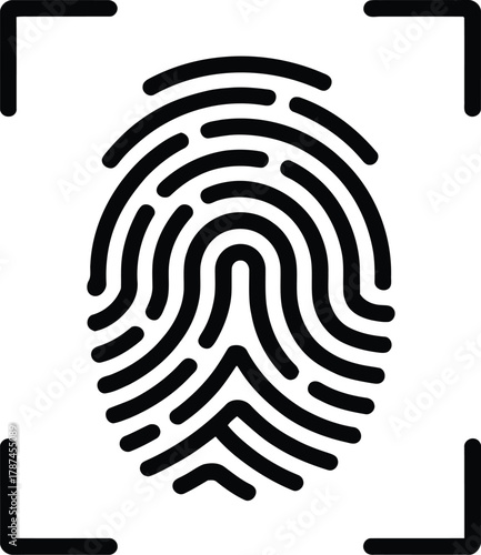 fingerprint scanning icon sign. vector illustration 