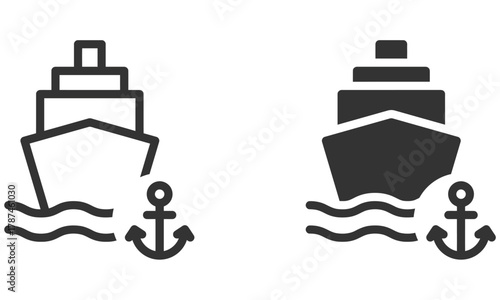 Seaport icon isolated transparent background vector illustration