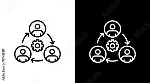 Workflow Management White Icon Set Design