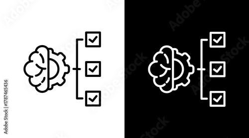 Evaluation Cogitate White Icon Set Design