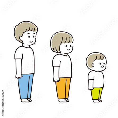 直立している子供セット