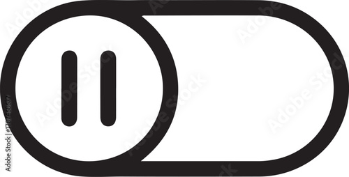 Simple line art icon of a toggle switch in the pause position