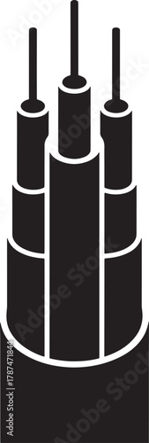 Modern illustration of multilayered building tower skyscraper architecture