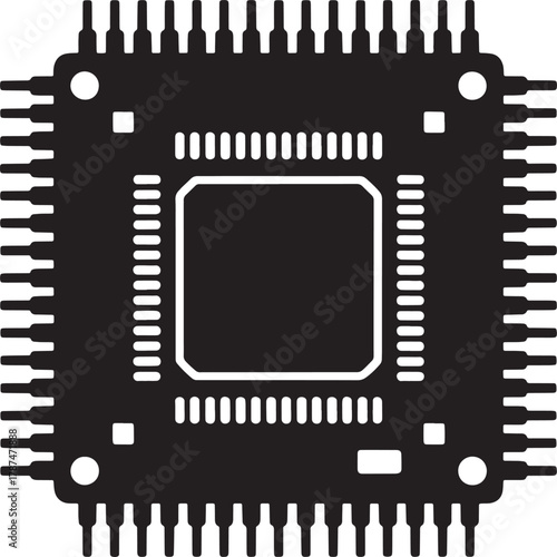 Motherboard processor as vector icon illustration for computer electronics