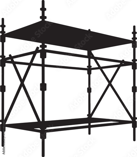 Scaffolding framework construction building stage structure metal object vector