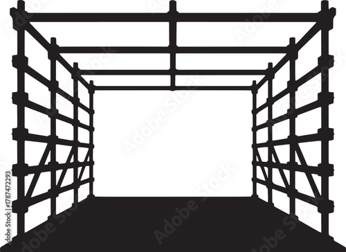Scaffolding framework construction building stage structure of metal object vector