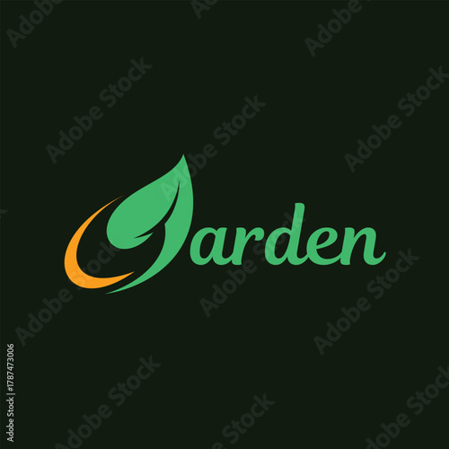 Abstract G letter logo design in leaf shape