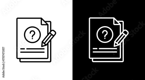 Question White Icon Set Design
