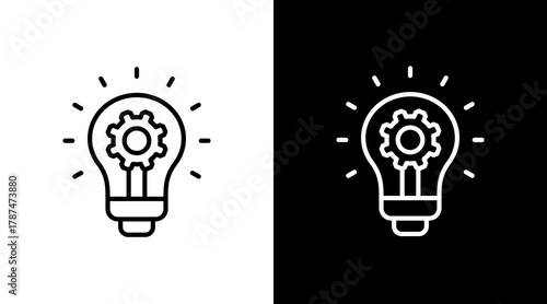 Idea White Icon Set Design