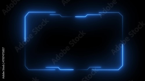 Hud frames blue user interface elements design modern technology futuristic control panel screen digital hologram. abstract tech sci fi hologram frame template design on black background.