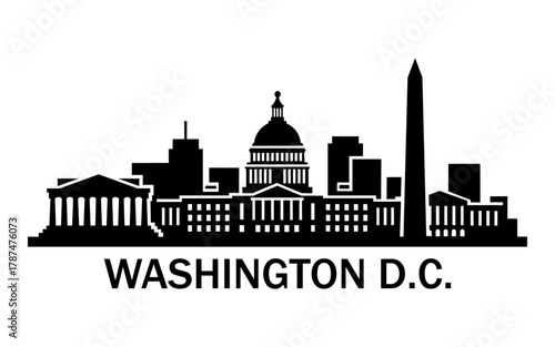 Washington DC Skyline Silhouette Cityscape Logo Design