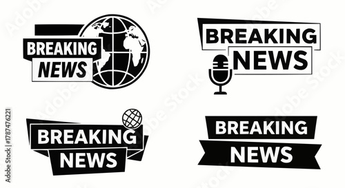 Collection of News, Media, and Broadcasting Vector Logo Icons Set