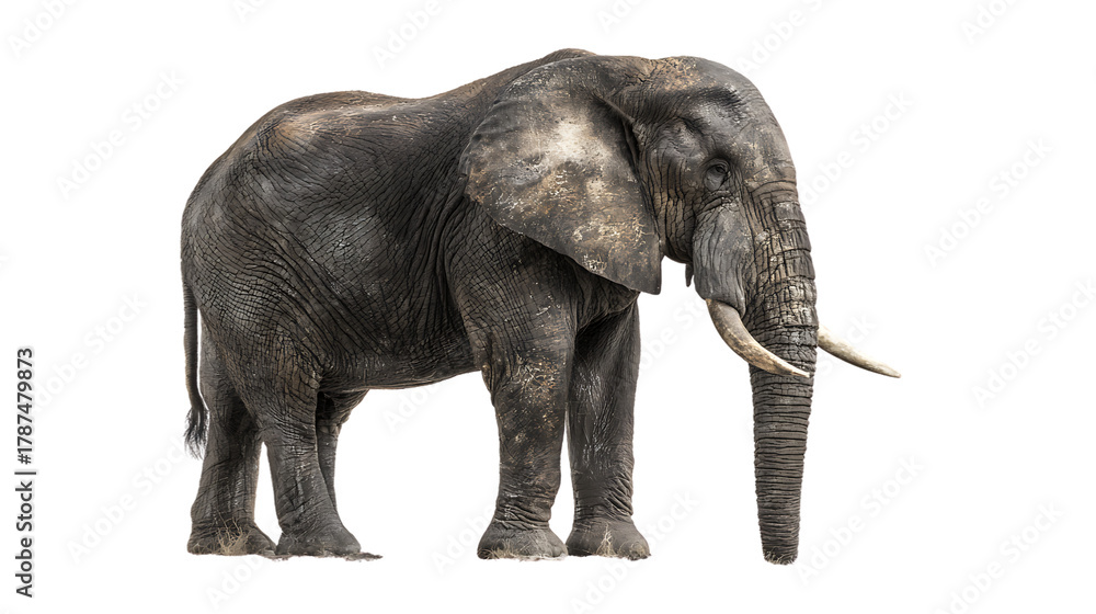 Fototapeta premium African elephant on transparent background