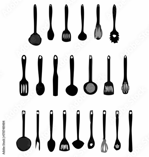 Kitchen Utensils Silhouette S...