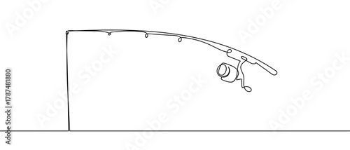 One continuous fishing line Minimalist linear design. Editable stroke.