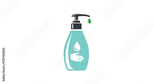Essential hand sanitizer bottle icon dispensing cleansing drop promoting hygiene and health awareness for a clean lifestyle, Generative AI