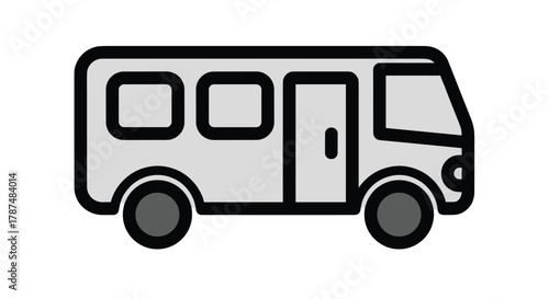 Simple clean line art bus icon perfect for travel transport or public transit themes easy to use in modern designs, Generative AI