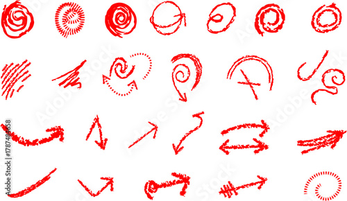 set of red and white arrows