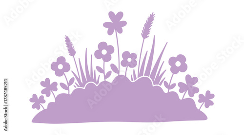 a charming flowerbed adorned with flowers, all in a delightful doodle style

