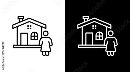 Homeowner White Icon Set Design