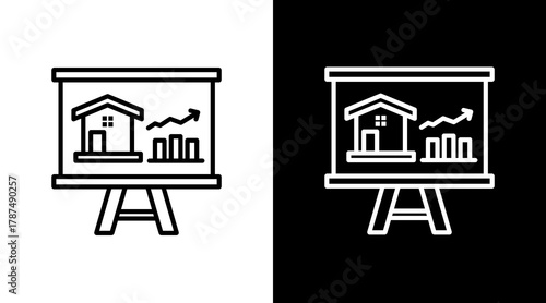 Presentation White Icon Set Design