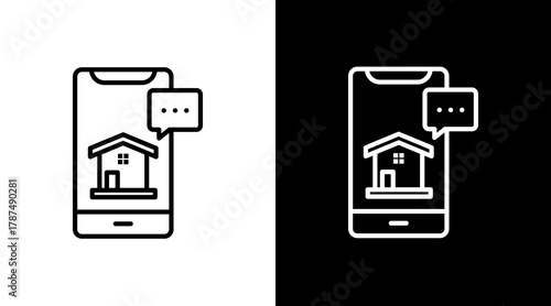 Phone White Icon Set Design