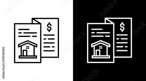 Brochure White Icon Set Design