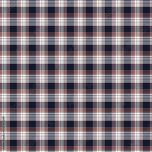 Seamless red,brown,green, lemon,teal and black plaid twill check pattern for fabric design.