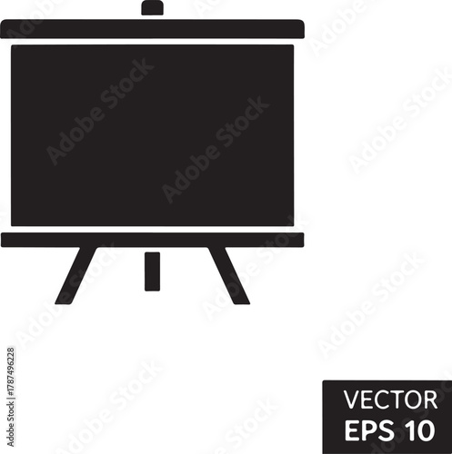 Black icon of a presentation easel with a board graphic