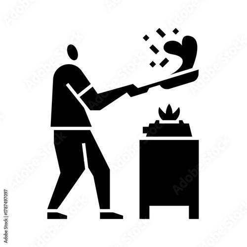 cooking glyph icon. Cook illustration.