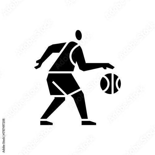 basketball glyph icon. playing basketball illustration.