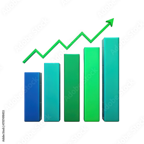 Bar graph showing increase in sales and rising trend with green arrow Free Download Bar graph showing increase in sales and rising trend with green arrow - GFXLoad