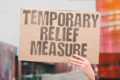 Wallpaper Mural "Temporary Relief Measure" Short fix buys time. TEMPORARY. RELIEF. SHORT. FIX. TIME. Torontodigital.ca