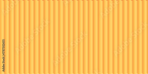 Yellow cargo container background. Shipping container wall. Vertical metal panel texture with raised ridges. Vector illustration.