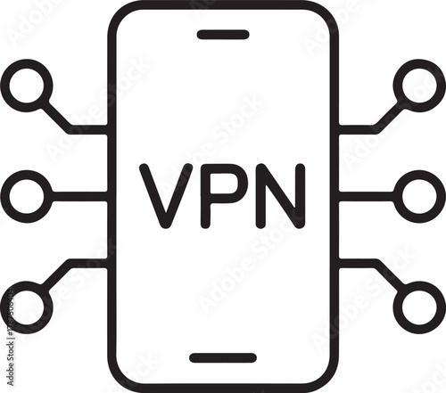 Smartphone with vpn connection and network nodes