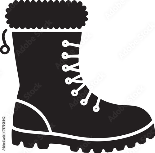 Lace up fur boot for winter season cold weather footwear and fashion style icon