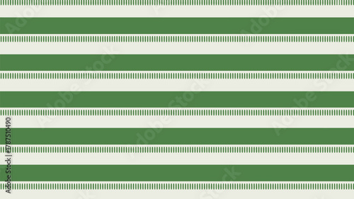 A repeating pattern of green and white stripes with small vertical lines between each of the solid stripes