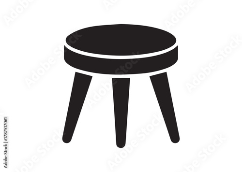 Retro stool icon, Retro stool solid vector