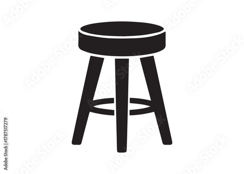 Retro stool icon, Retro stool solid vector