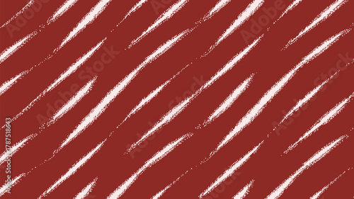 A diagonal pattern of textured white lines on a reddish brown background creating a dynamic visual effect