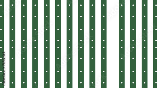 A repeating pattern of green stripes with white dots on them and some white stripes too 100char