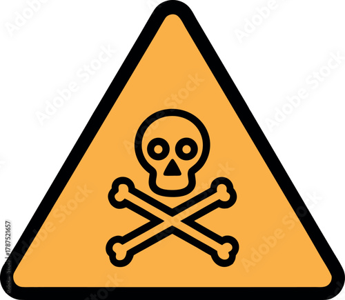 Danger skull and crossbones warning sign
